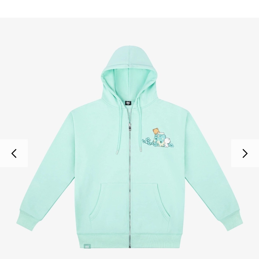 Milk Mocha bear Mint Green Zip-Up Hoodie Sz XS cute romantic